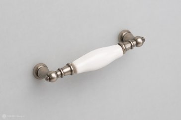 New Deco мебельная ручка-скоба 96 мм металл и белая керамика