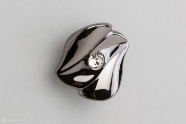 Amelie ручка кнопка темно-серый и прозрачные кристаллы Swarovski