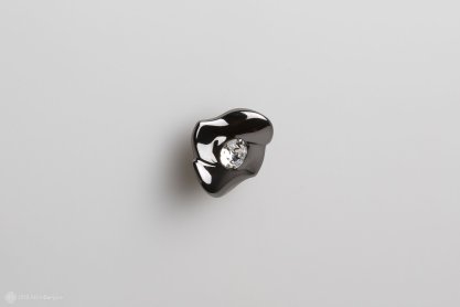 Amelie ручка кнопка темно-серый и прозрачные кристаллы Swarovski, малая