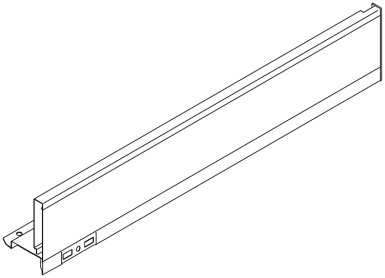LEGRABOX царга, высота M (90,5 мм), НД=350 мм, правая, белый шелк