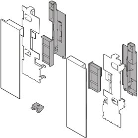 LEGRABOX, держатель фасада, высота C, для высоких внутренних ящиков со вставкой, белый шелк