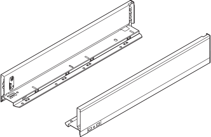 Комплект царг LEGRABOX pure, высота M (90,5 мм), НД=550 мм, нержавеющая сталь