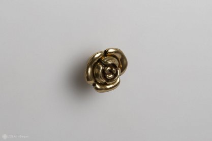 Lulu Rose мебельная ручка-кнопка роза старинная латунь