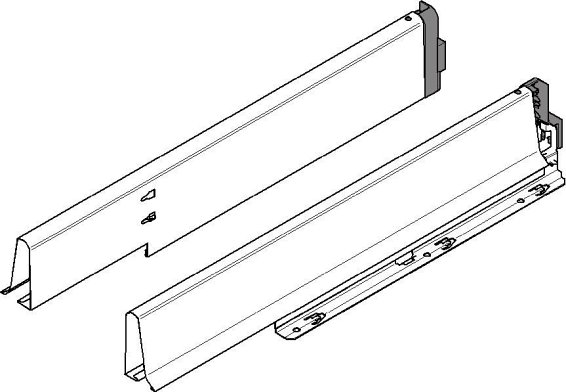 TANDEMBOX, царги под мойку 500мм, никел., комплект