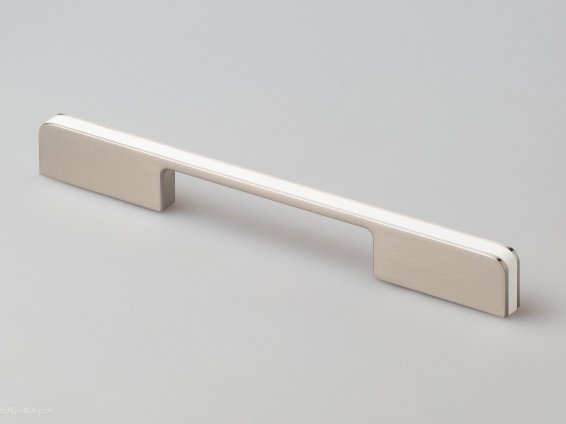 217935 мебельная ручка-скоба 160-192-224 мм нержавеющая сталь с белой глянцевой вставкой