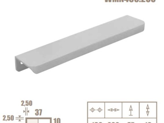 WMN450 торцевая мебельная ручка-профиль 200 мм полированный хром