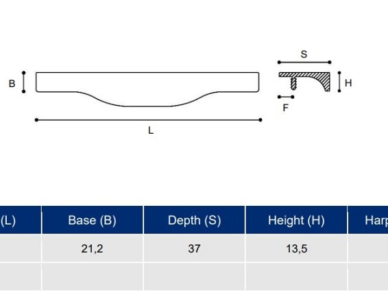 558 торцевая мебельная ручка в размер фасада 897 мм хром