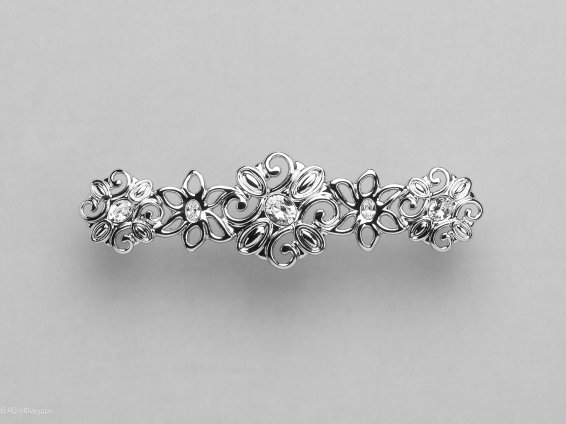 WMN731 мебельная ручка-скоба 96 мм полированный хром и кристаллы Swarovski