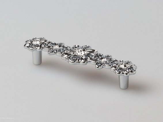 WMN731 мебельная ручка-скоба 96 мм полированный хром и кристаллы Swarovski