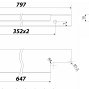 Ray торцевая мебельная ручка для фасадов 800 мм нержавеющая сталь