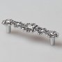 WMN731 мебельная ручка-скоба 96 мм полированный хром и кристаллы Swarovski