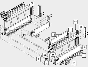 Ящик под мойку TANDEMBOX antaro (224х500), крепление inserta, сер.