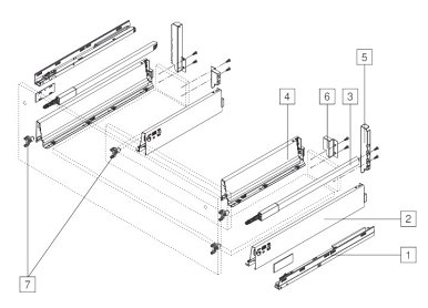 Ящик под мойку TANDEMBOX antaro с TIP-ON BLUMOTION (высота D 224, глубина 500 мм, вес ящика до 20 кг), крепление inserta, черный